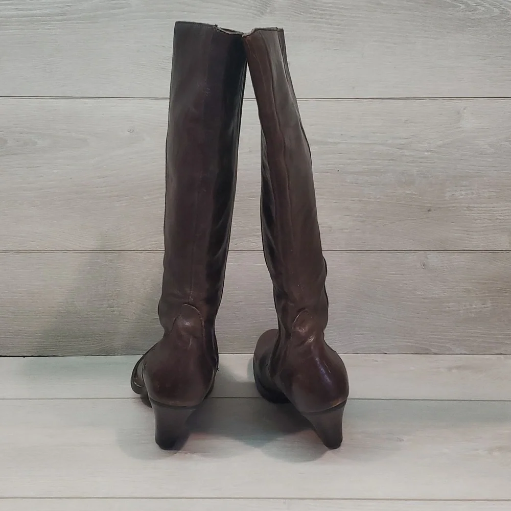 Born Women Leather Tall Heels Boots shoes s 6 - Picture 5 of 13